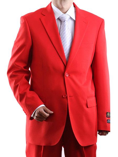Bolzano 100% Polyester Men's Two Button Suit With Pleated Pant