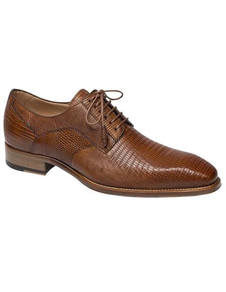 Mezlan Pegaso Honey Tan Lizard Skin Uppers Toe Lace up Style Shoes