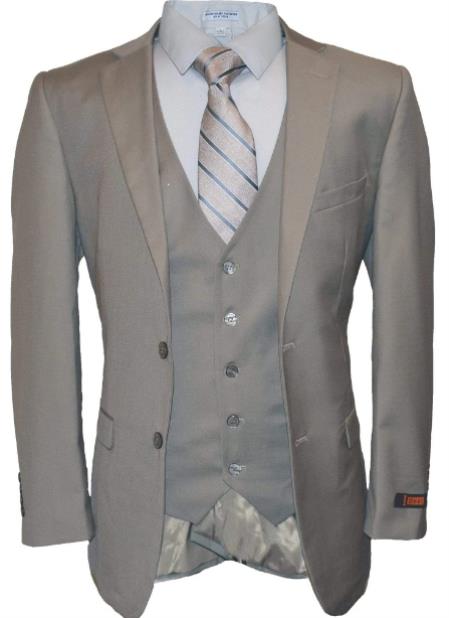 Mens Vested Modern Fit Suits Gray