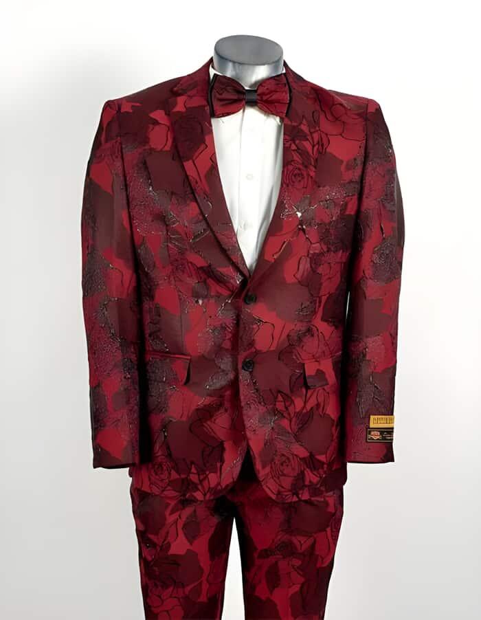 Maroon and Black Suits - Black and burgundy suits