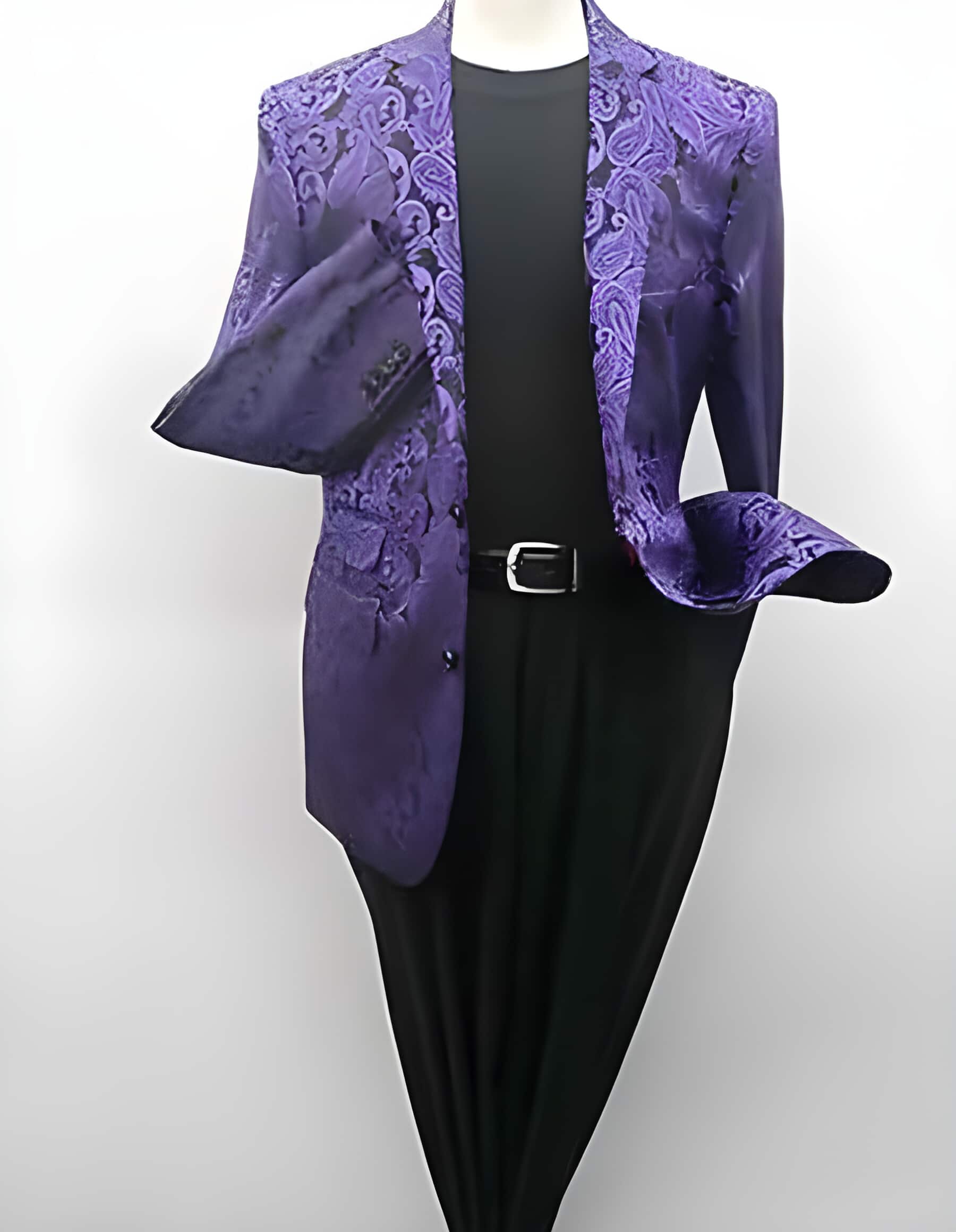 Purple Two Buttons Paisley-100 Fancy Party Blazer Suit Jacket For Men
