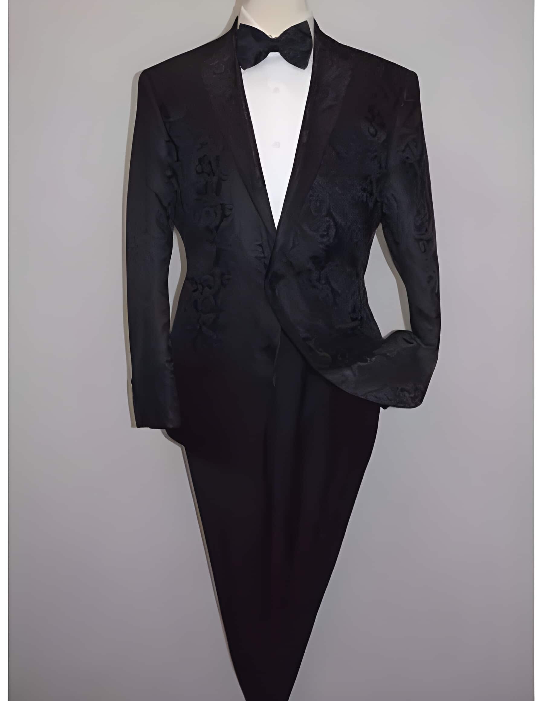 Two Buttons Paisley-100 Black Fancy Party Blazer For Men