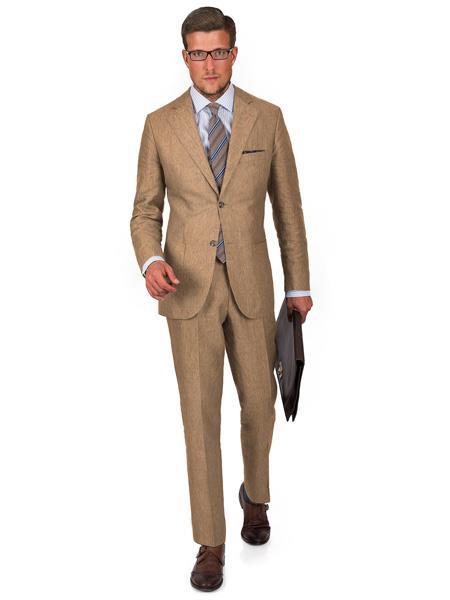 Khaki Linen Suit