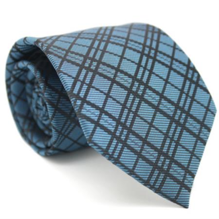 Slim Blue Gentlemans Necktie with Matching Handkerchief - Tie Set - Men's Neck Ties - Mens Dress Tie - Trendy Mens Ties