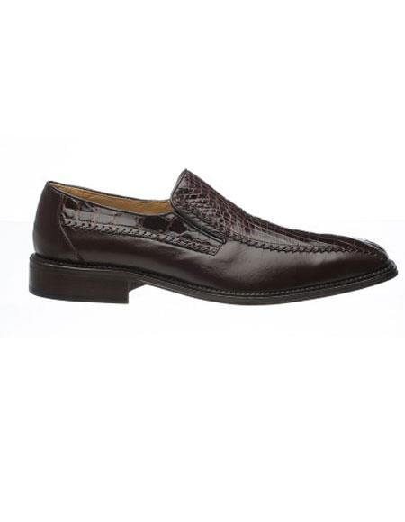 Ferrini Men's Chocolate French Calf/World Best Alligator ~ Gator Skin Dress Shoes