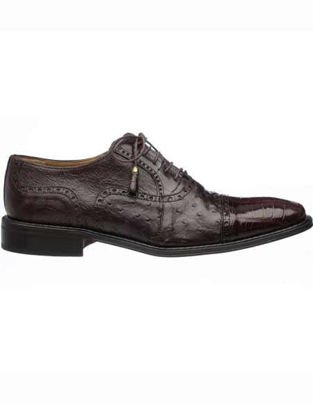Ferrini Men's World Best Alligator Gator Skin Shoe Mens Ostrich Skin Shoes