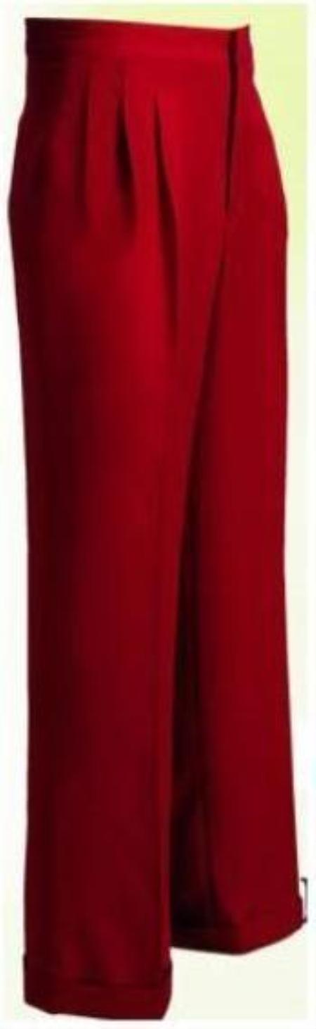 Men's Wide Leg Triple Pleat long rise big slacks Pant Copper~Rust~cognac 22- Inch around the bottom unhemmed unfinished bottom
