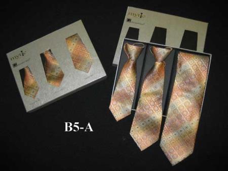 Mytie Brown Father And Sons Stain Resistant Matching Ties Set - Men's Neck Ties - Mens Dress Tie - Trendy Mens Ties