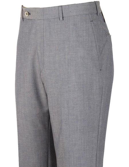 Men's Bradley Neo Denim Donegal Stylish Flat-Front Grey Casual Pant unhemmed unfinished bottom