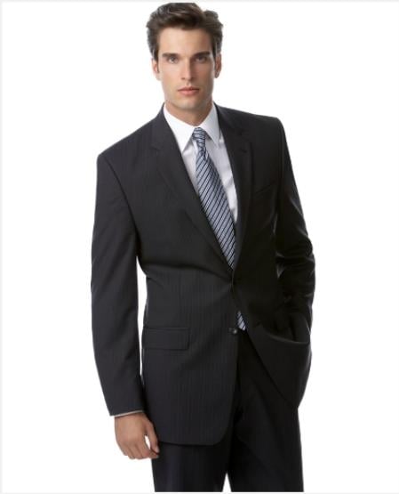 Authentic Mantoni Brand Dark Navy Blue Stripe ~ Pinstripe Suit Separates - High End Suits - High Quality Suits