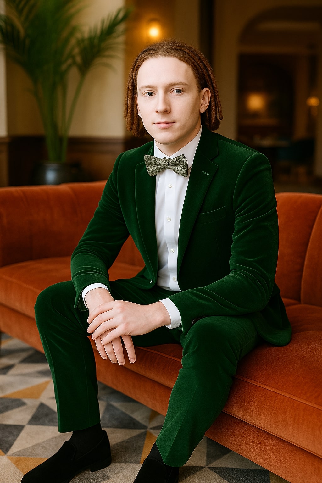 Men’s Emerald Green Velvet Suits – Slim Fit Tuxedo for Weddings, Prom, and Red Carpet Events