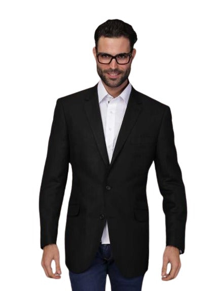 Men's Black Two Button Cool Linen Fabric Jacket Sport coat - Mens Linen Suit