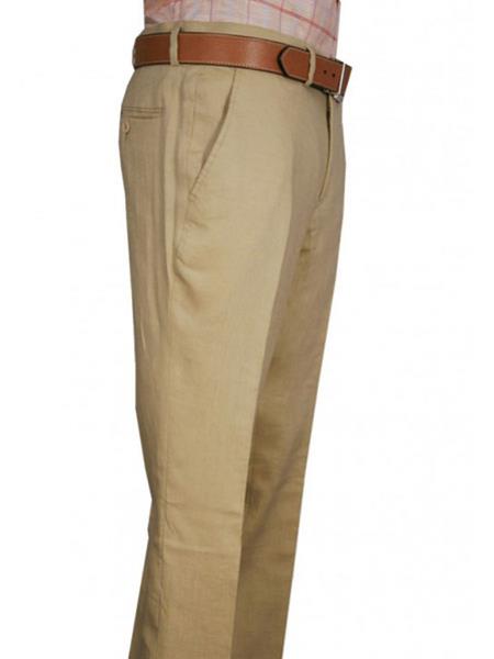 Men's Wide Leg Modern Fit Pant Tan Men's Wide Leg Trousers