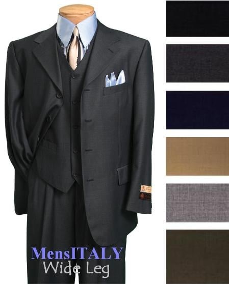 Exclusive Stunning Available in 3 Button Style Jacket 3 Piece Vested Wide Leg Pant