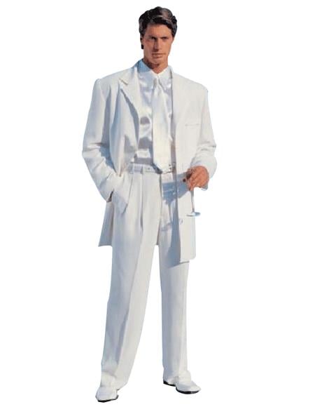 Mens Zoot Suit Mens White Modern Dress Fashion suit