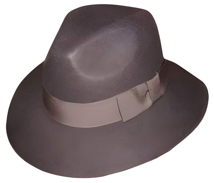 Mens Dress Hat New Trilby Mobster 100% Wool Fedora Hat Brown