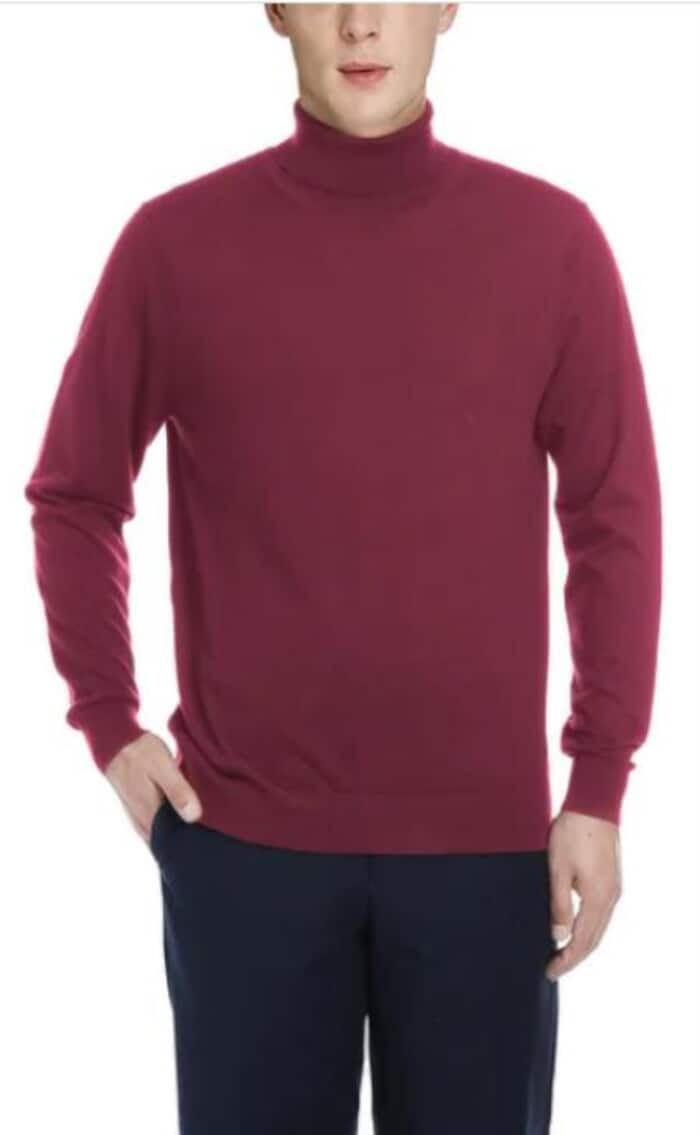 Mens Burgundy Luxuriously Soft Cashmere Crewneck Sweater