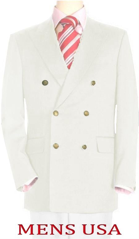 High Quality Designer Casual Cheap Priced Fashion Blazer Dress Jacket Off White Men's Double Breasted Suits Jacket Blazer with Peak Lapels