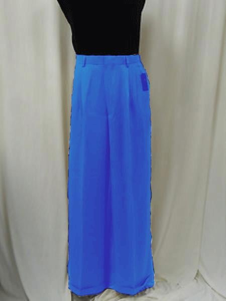 Men's Royal Blue Triple Pleat Dressy Wide Leg Pants