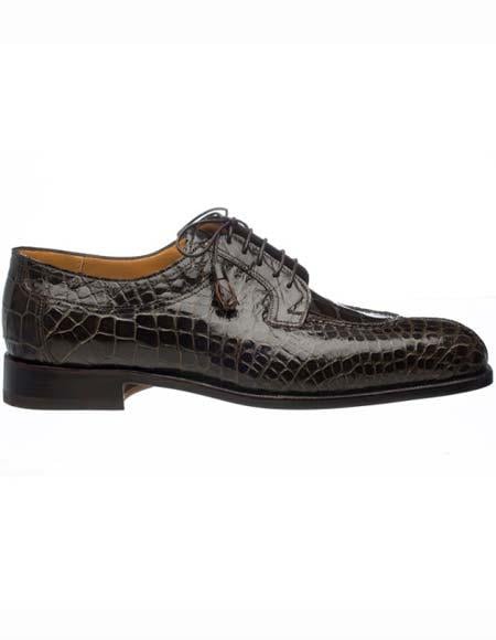 Mens Green Dress Shoes Ferrini Mens Genuine World Best Alligator ~ Gator Skin Olive Split Toe Tasseled Laces Leather Shoes