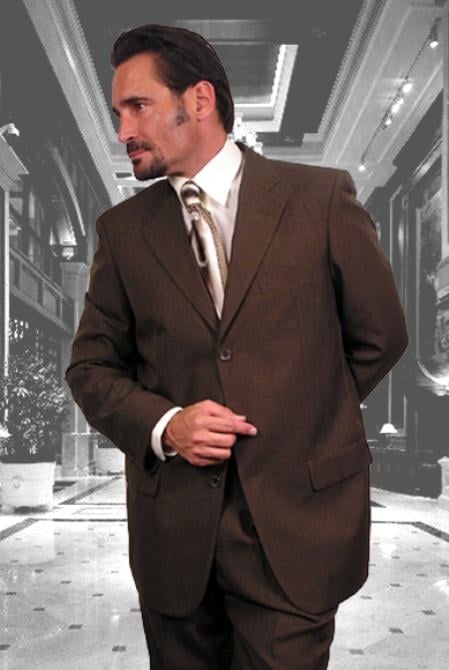 Gianni Brown Super 120's Cheap Priced Business Suits Clearance Sale Available in 2 or Three ~ 3 Buttons Style Regular Classic Cut