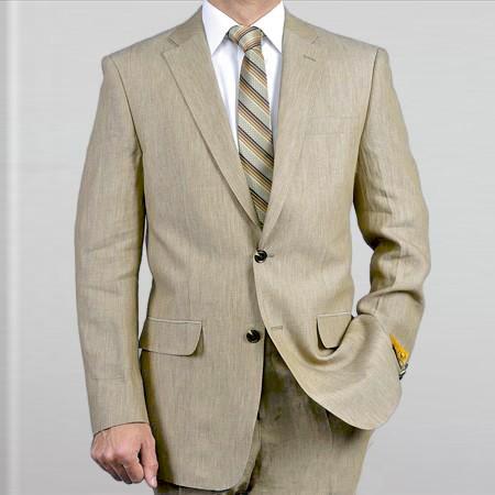 Men's Linen Suit Perfect for Prom attire outfits Spring Khaki