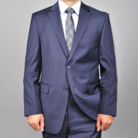 Men's Solid Navy Blue Suit