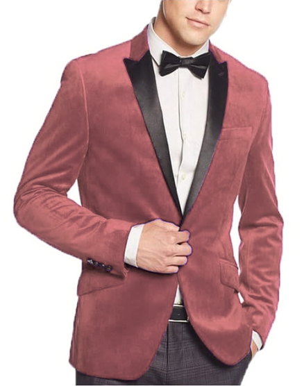 Pink Mens Big and Tall Velvet Blazer - Velvet Sport Coat