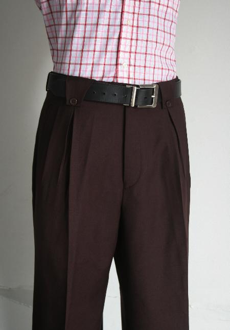 Men's Wide Leg Pants Wine unhemmed unfinished bottom