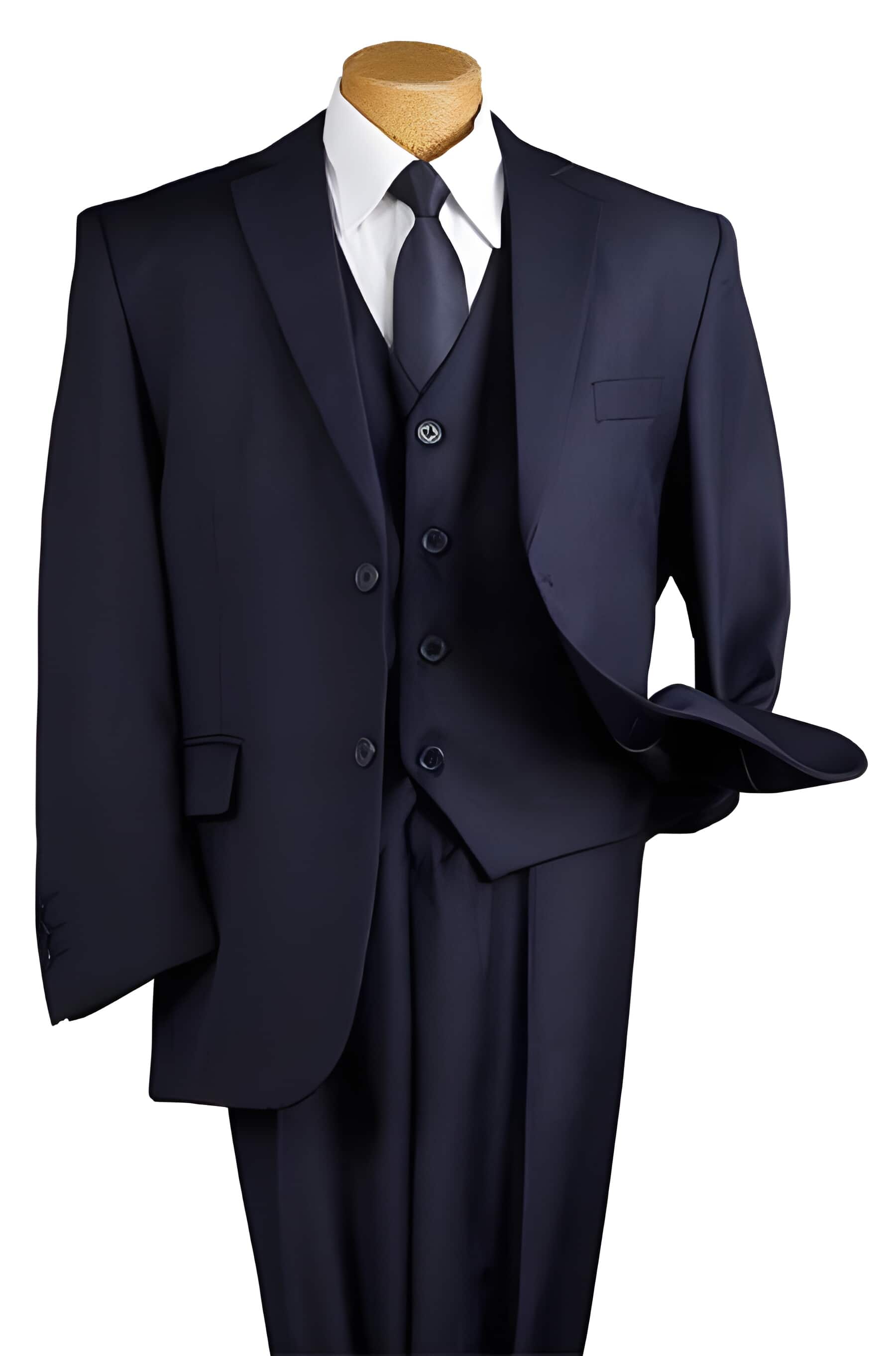 Children Kids Boys navy blue colored 5 Piece Two buttons Toddler Suits for Weddings