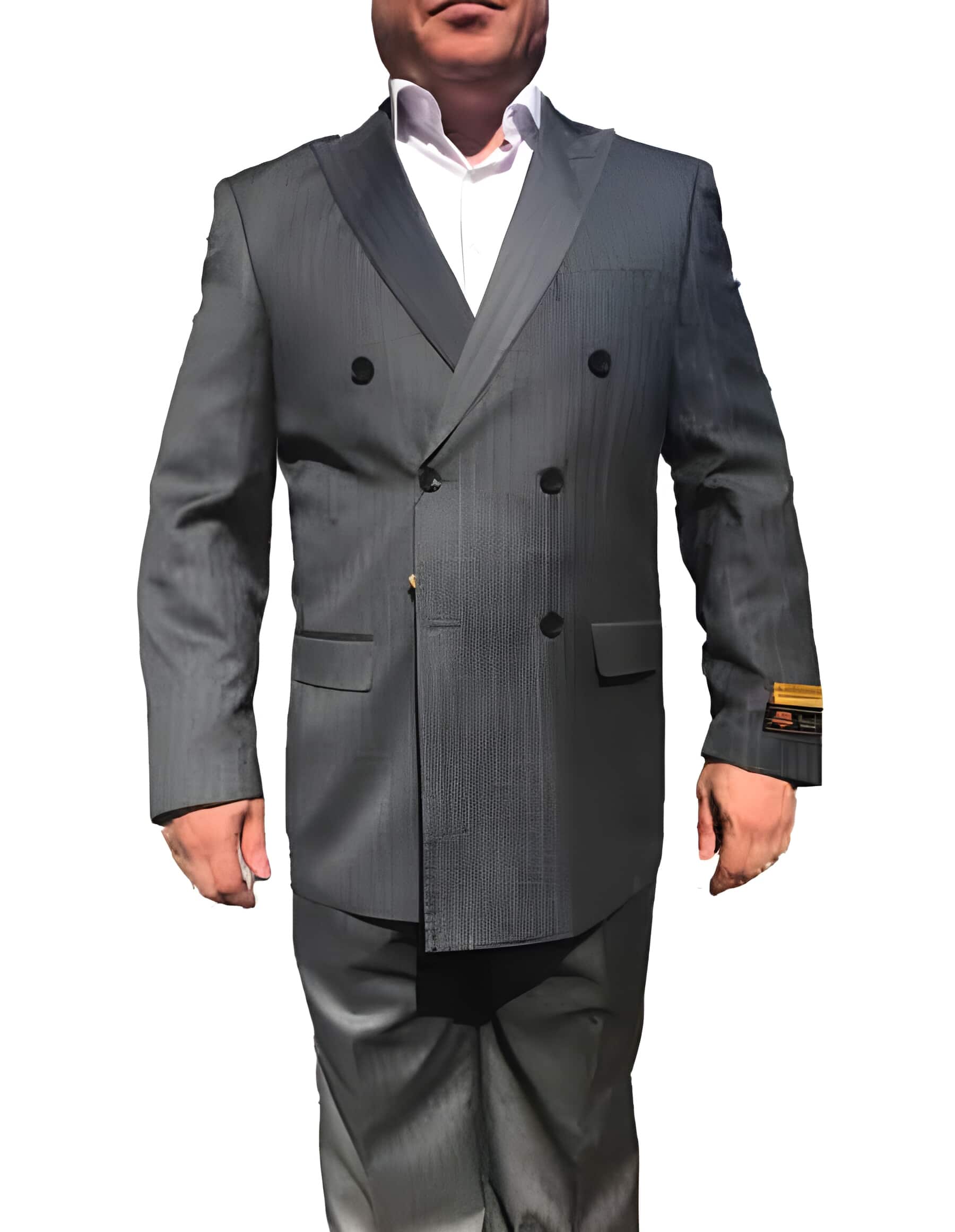 Black Stripe Pattern Double Breasted Suits