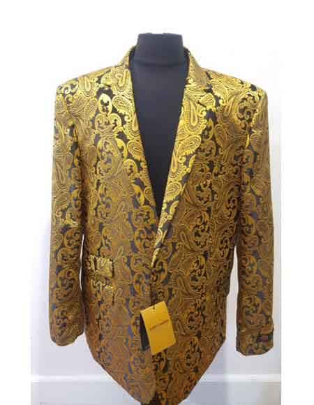 Floral ~ Flower ~ Paisley Jacket ~ Shiny ~ Fashion Fancy Party Best Cheap Blazer For Affordable Cheap Priced Unique Fancy For Men Available Big Sizes on sale Men Gold Dinner Jacket Affordable Sport Coats Sale