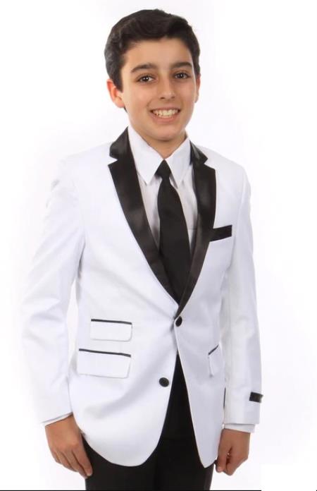 Matching Father and Son White One Chest Pocket Suit