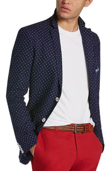 Paisley and Gray Suit Navy