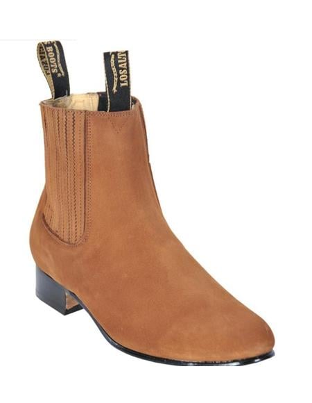 Camel Los Altos Boots Men's Charro Botin Short Ankle Suede Boots