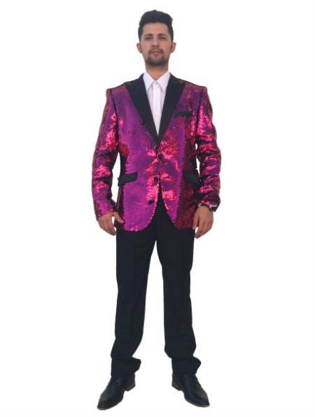 Hot Pink Tuxedo - Prom Pink Tuxedo - Rose Pink Tuxedo - Pink and Black Tuxedo (Bowtie Included)