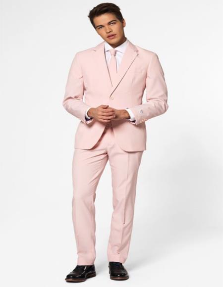 Mens Light Pink Suit - Blush Color Suit