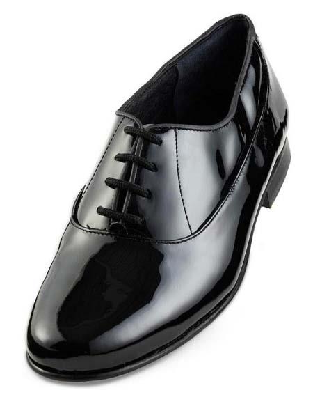 Mens Lace Up Black Tuxedo Shoes
