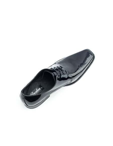 Mens Lace Up Patent Leather Black Tuxedo Shoes