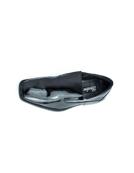 SKU#JA59463 Mens Slip On Patent Leather Black Tuxedo Shoes