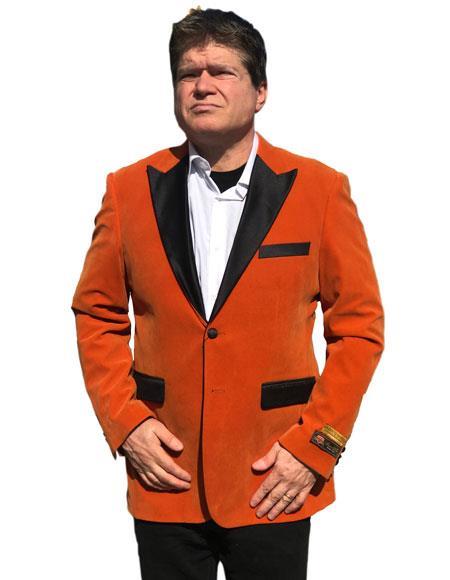 Mens Orange Tuxedo With Pants - Orange Prom Suit