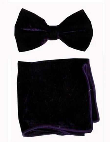 SKU#JA61042 Mens Formal - Wedding Bowtie - Prom Black Velvet Bowtie
