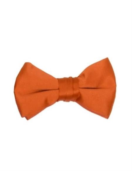 Mens Formal - Wedding Bowtie - Prom Solid Orange Bowtie
