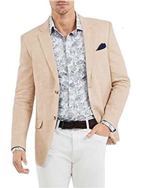 Linen Blazer - Beige Linen Sportcoat