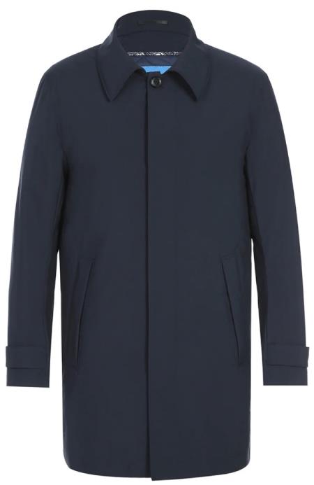 Nylon Raincoat with Removable Liner - Navy Blue