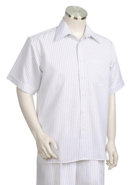 Mens Big and Tall Walking Suit - White ~ Black
