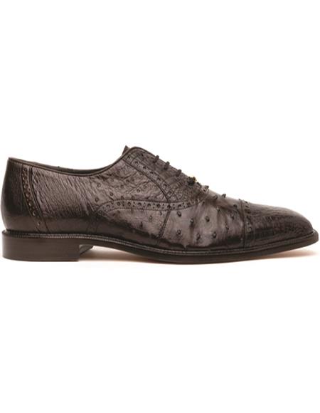Belvedere Onesto II Ostrich/Crocodile Shoes Brown