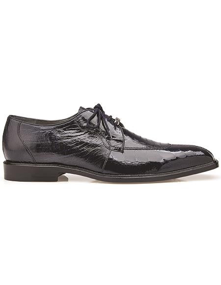 Belvedere Siena Ostrich Lace Up Shoes Navy