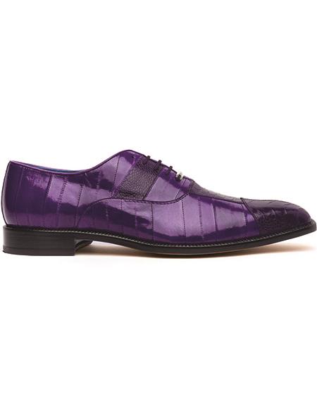 Belvedere Mare Ostrich - Eel Shoes Purple