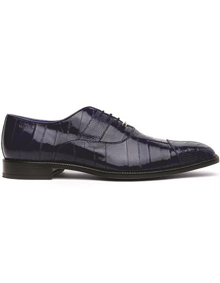Belvedere Mare Ostrich - Eel Shoes Navy
